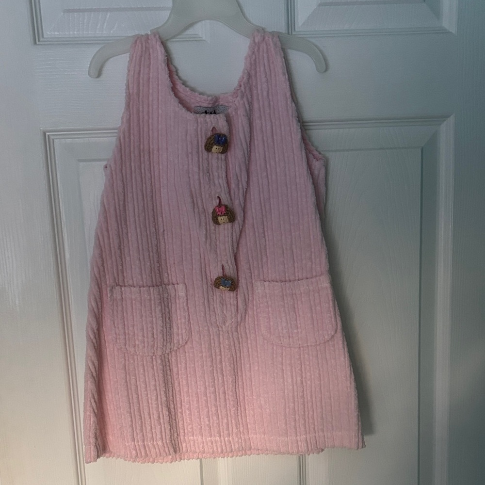 Pink Sleeveless Button-Front Dress